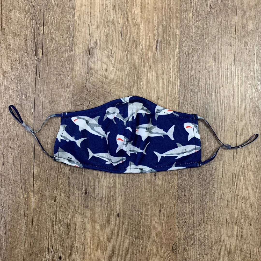 Personal Safety Viv And Lou Kids Facemask- Sharks 1 Personal Safety Viv And Lou Kids Facemask- Sharks