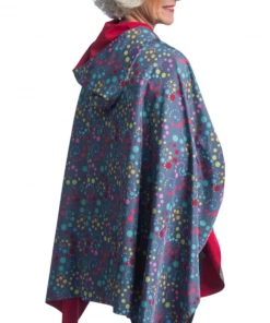 RainCaper- Berry-Swirl Dots Tavel Cape