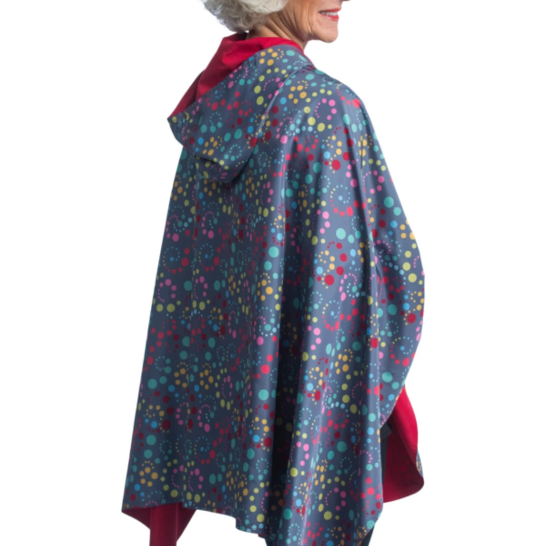 RainCaper- Berry-Swirl Dots Tavel Cape 2 RainCaper- Berry-Swirl Dots Tavel Cape