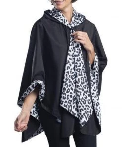 RainCaper- Black/White Animal Print Travel Cape Apparel & Accessories
