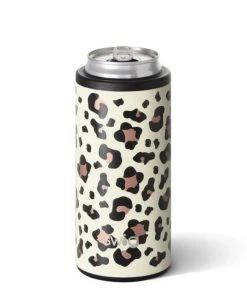 Swig Life Skinny Can Cooler- Luxy Leopard Drinkware