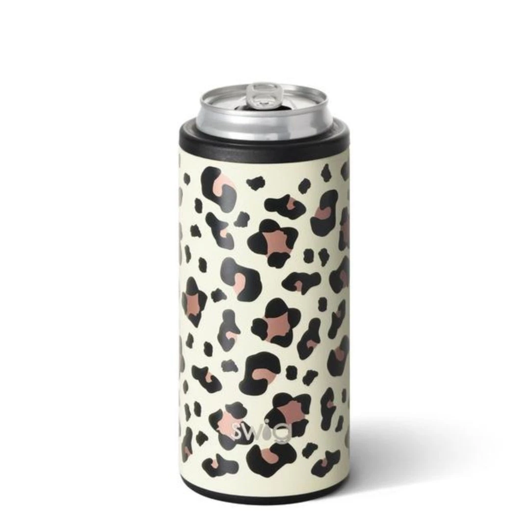 Swig Life Skinny Can Cooler- Luxy Leopard Drinkware 1 Swig Life Skinny Can Cooler- Luxy Leopard Drinkware