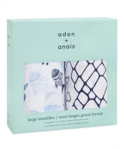 Aden + Anais Large Swaddles- Gone Fishing