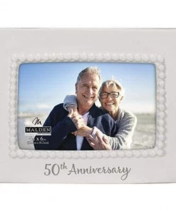 Malden International Designs Malden 50th Anniversary Ceramic Bead Picture Frame Gifts