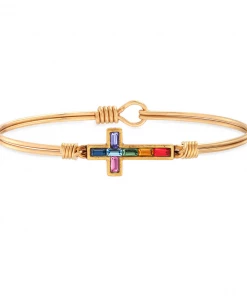 Luca+Danni- Baguette Cross Bangle Bracelet