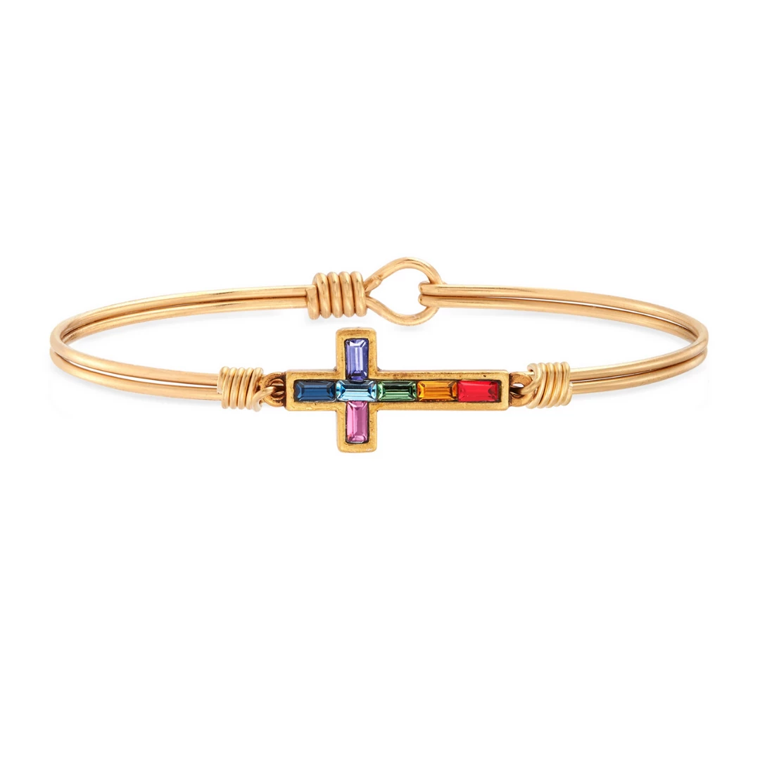 Luca+Danni- Baguette Cross Bangle Bracelet 2 Luca+Danni- Baguette Cross Bangle Bracelet