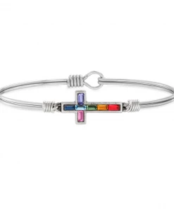 Luca+Danni- Baguette Cross Bangle Bracelet 6 Luca+Danni- Baguette Cross Bangle Bracelet