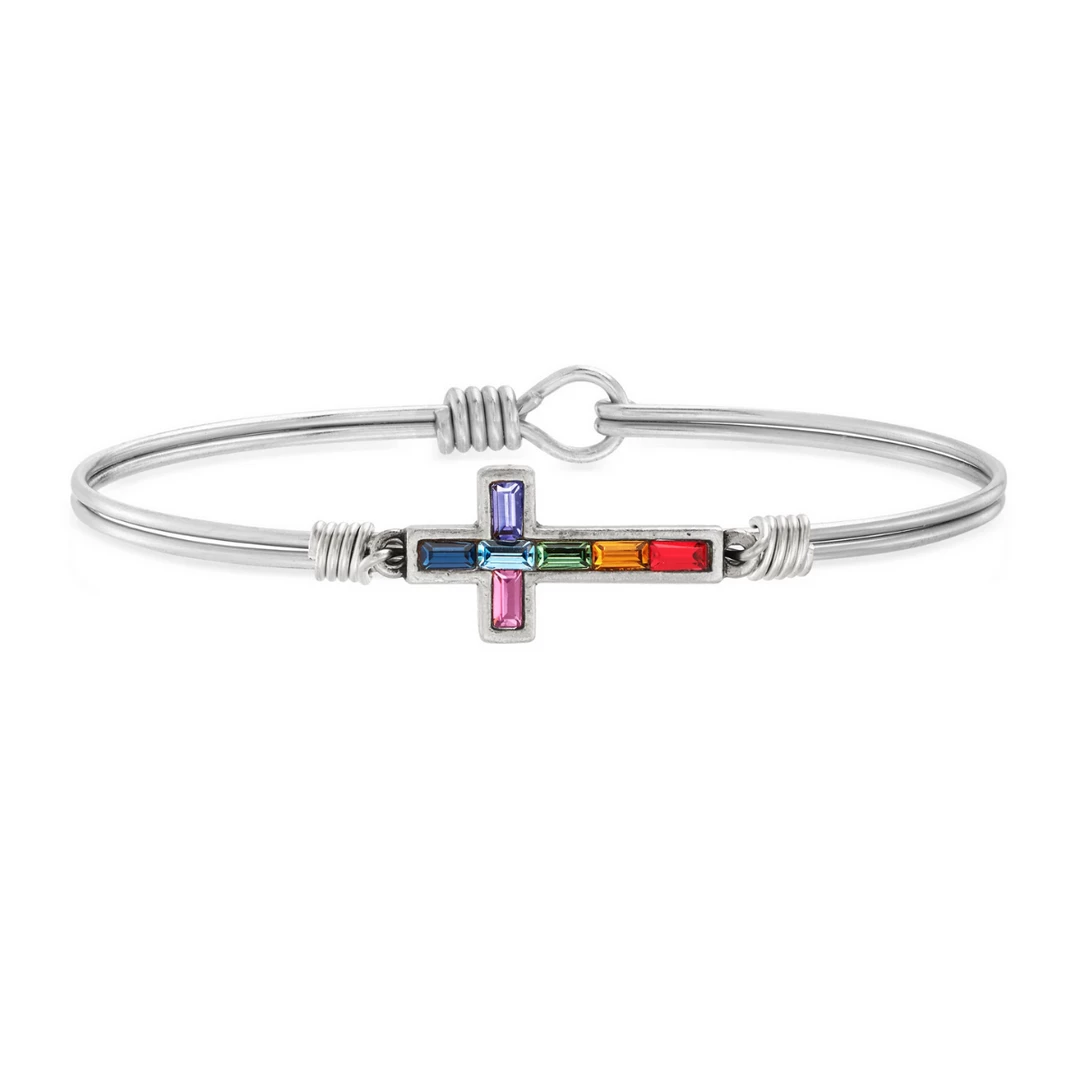 Luca+Danni- Baguette Cross Bangle Bracelet 3 Luca+Danni- Baguette Cross Bangle Bracelet