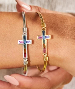 Luca+Danni- Baguette Cross Bangle Bracelet 7 Luca+Danni- Baguette Cross Bangle Bracelet