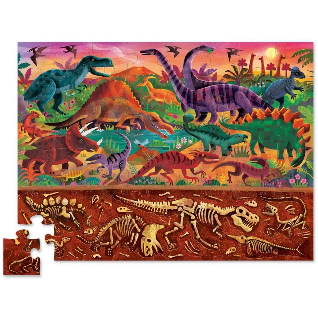 Crocodile Creek - Above + Below 48 Piece Dinosaur World Puzzle 2 Crocodile Creek - Above + Below 48 Piece Dinosaur World Puzzle