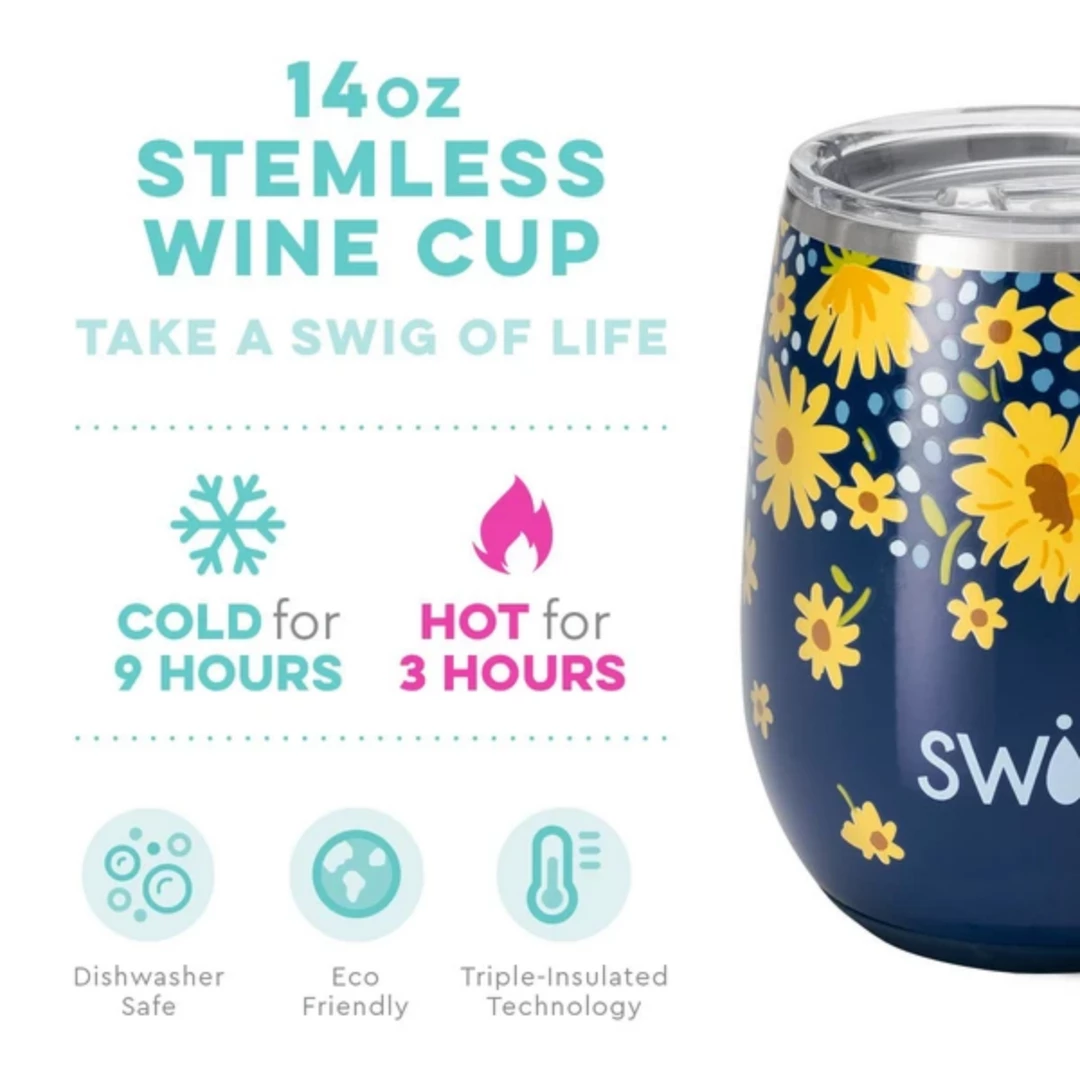 New Arrivals Swig Life- Stemless Cup - Lazy Daisy 6 New Arrivals Swig Life- Stemless Cup - Lazy Daisy