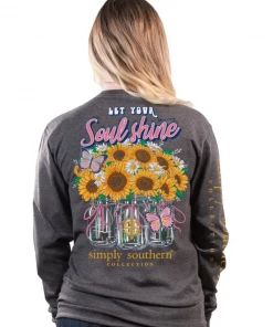 Simply Southern - Let Your Soul Shine - Dark Grey - Long Sleeve Apparel & Accessories