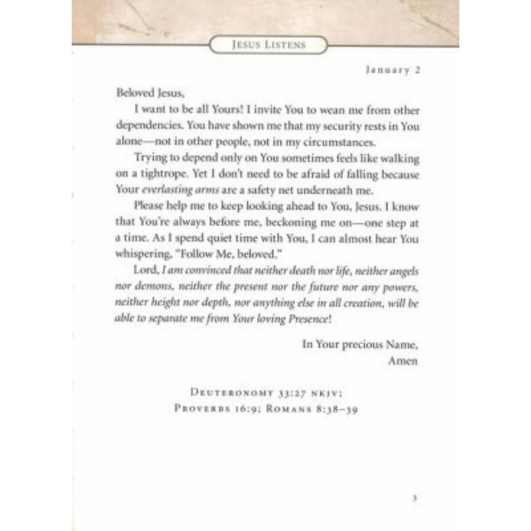 Thomas Nelson Jesus Listens - Sarah Young New Arrivals 3 Thomas Nelson Jesus Listens - Sarah Young New Arrivals