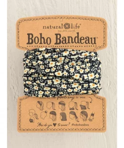 Apparel & Accessories Natural Life Boho Bandeau- Black Cream Floral