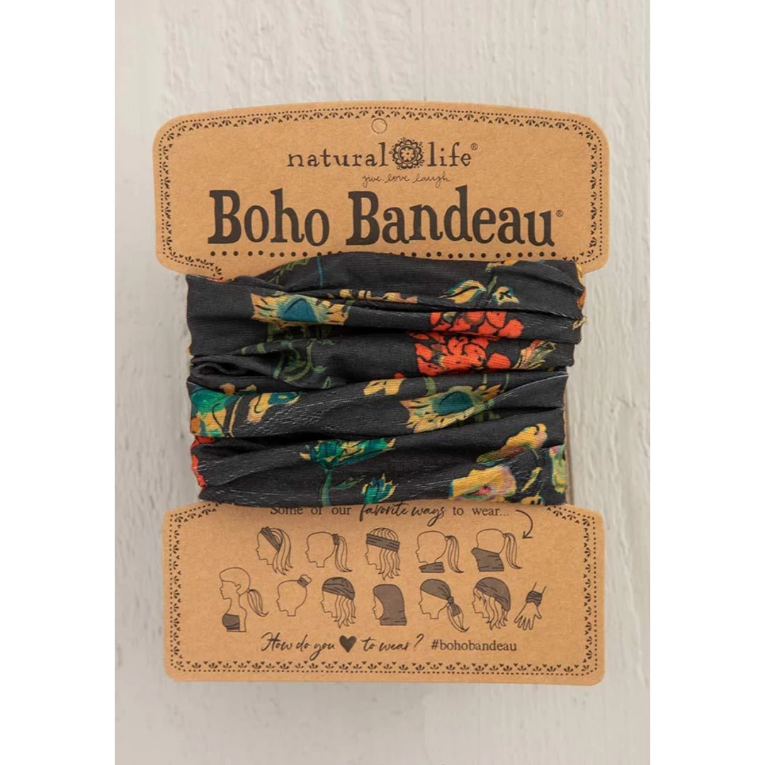 Apparel & Accessories Natural Life Boho Bandeau- Charcoal Floral 1 Apparel & Accessories Natural Life Boho Bandeau- Charcoal Floral