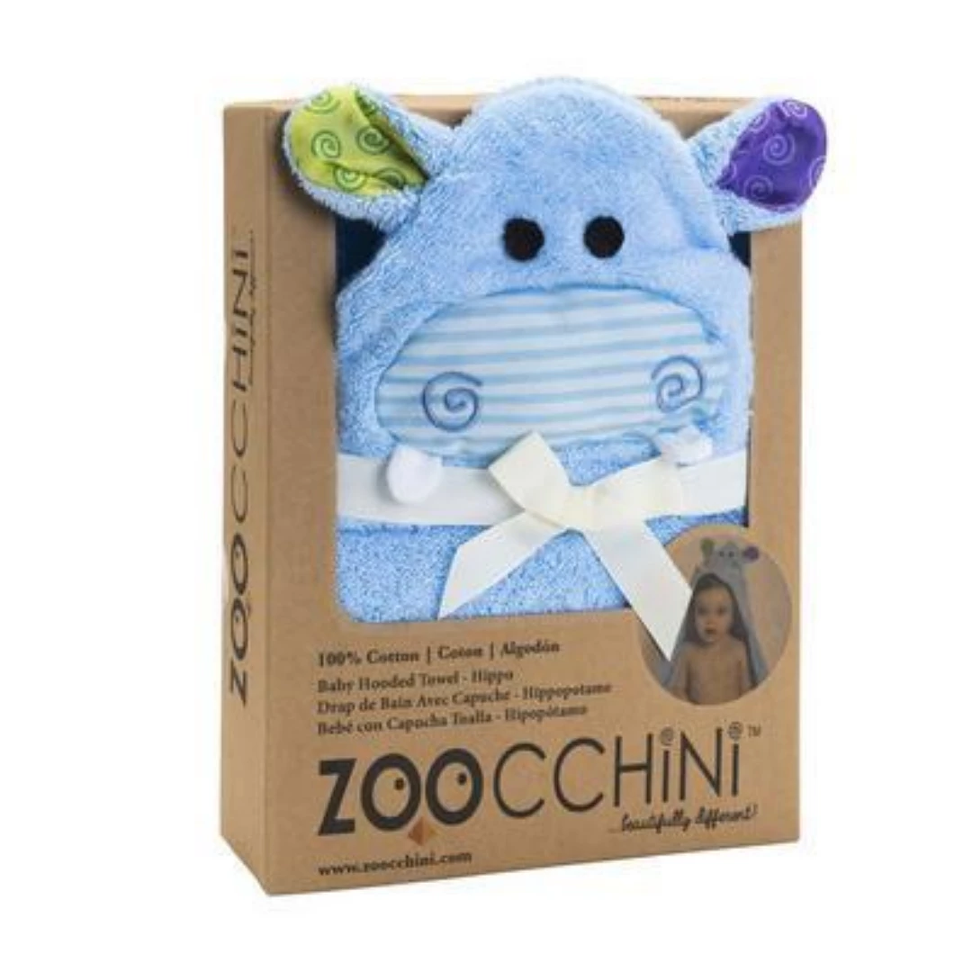 Zoocchini Hooded Baby Towel- Hippo 3 Zoocchini Hooded Baby Towel- Hippo