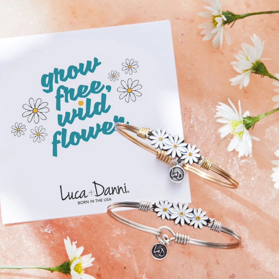 Luca+Danni- Daisy Bangle Bracelet Inspirational 1 Luca+Danni- Daisy Bangle Bracelet Inspirational