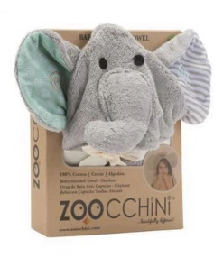 Zoocchini Hooded Baby Towel- Elephant 5 Zoocchini Hooded Baby Towel- Elephant