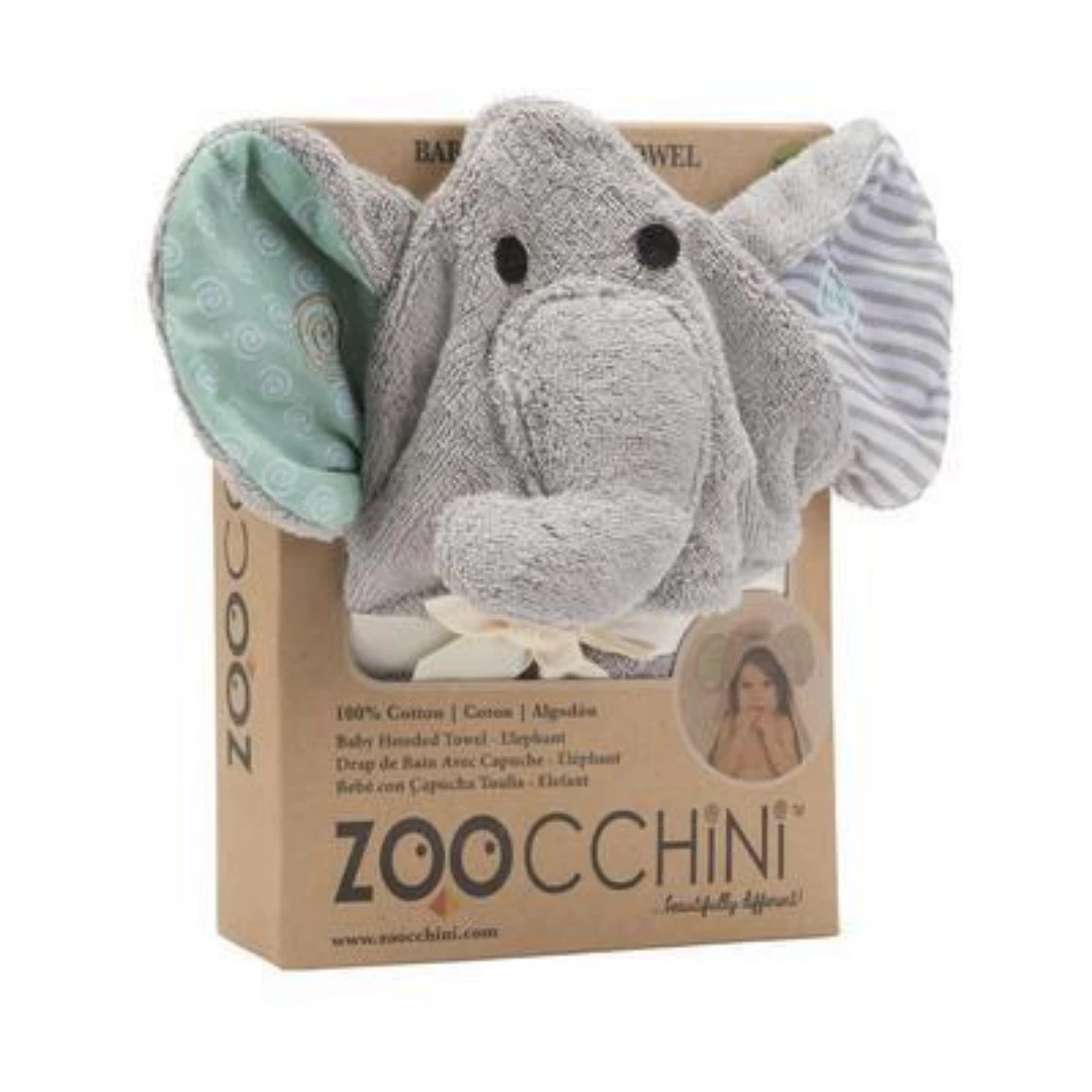 Zoocchini Hooded Baby Towel- Elephant 3 Zoocchini Hooded Baby Towel- Elephant