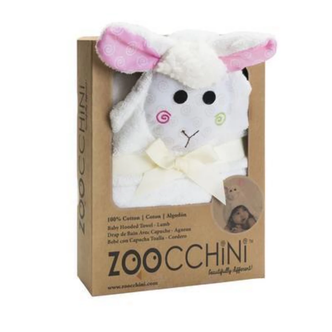 Zoocchini Hooded Baby Towel- Lamb 3 Zoocchini Hooded Baby Towel- Lamb