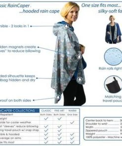 RainCaper- Black/Sky Blue Travel Cape Apparel & Accessories