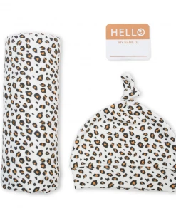 Baby Lulujo Hello World Newborn Set- Leopard