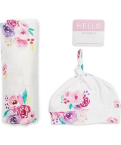Lulujo Hello World Newborn Set- Posies