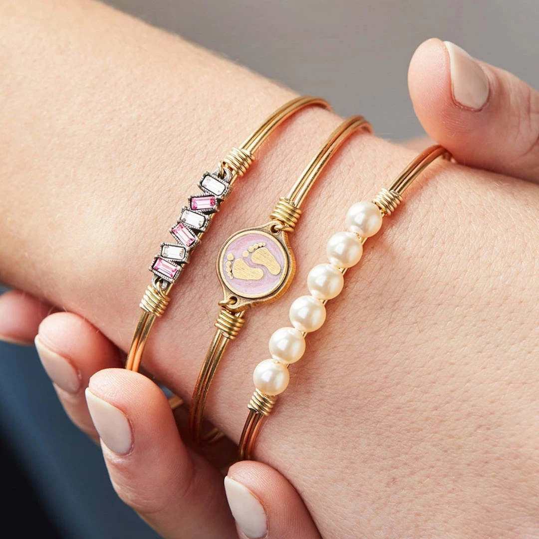 Your Heart's Desire Luca+Danni- Little Footsteps Pink Bangle Bracelet Baby 4 Your Heart's Desire Luca+Danni- Little Footsteps Pink Bangle Bracelet Baby